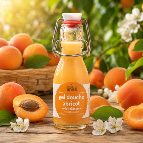 Gel douche limonade au lait d'ânesse frais et biologique abricot 100 ml