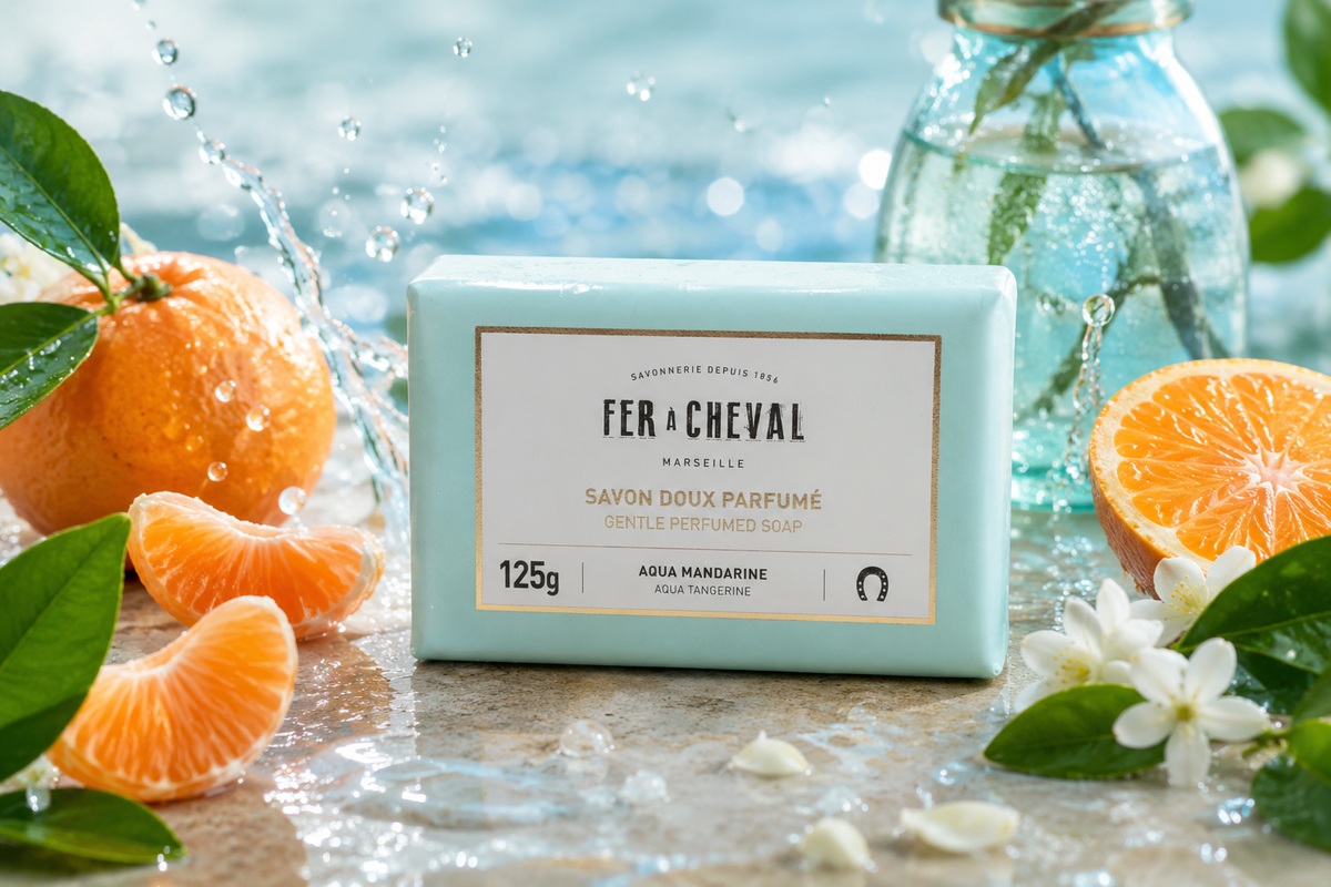 SAVON DOUX PARFUMÉ AQUA MANDARINE 125G