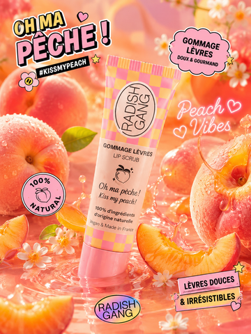 KISS MY PEACH Gommage lèvres à la pêche