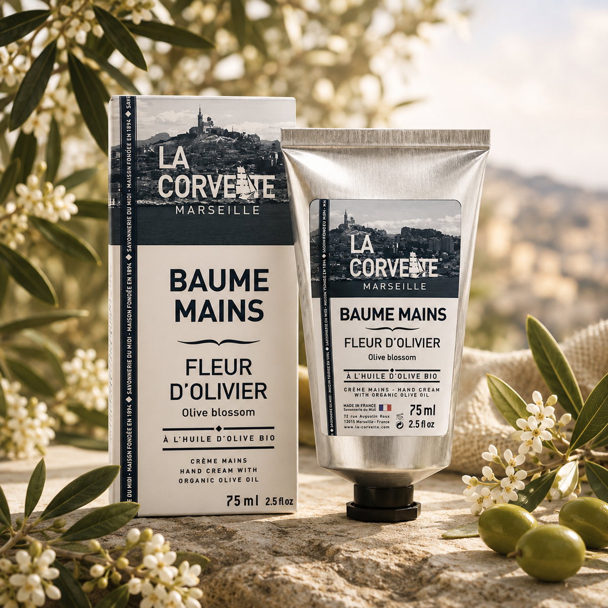 Baume mains Fleur d’Olivier à l’huile d’olive bio 75ml
