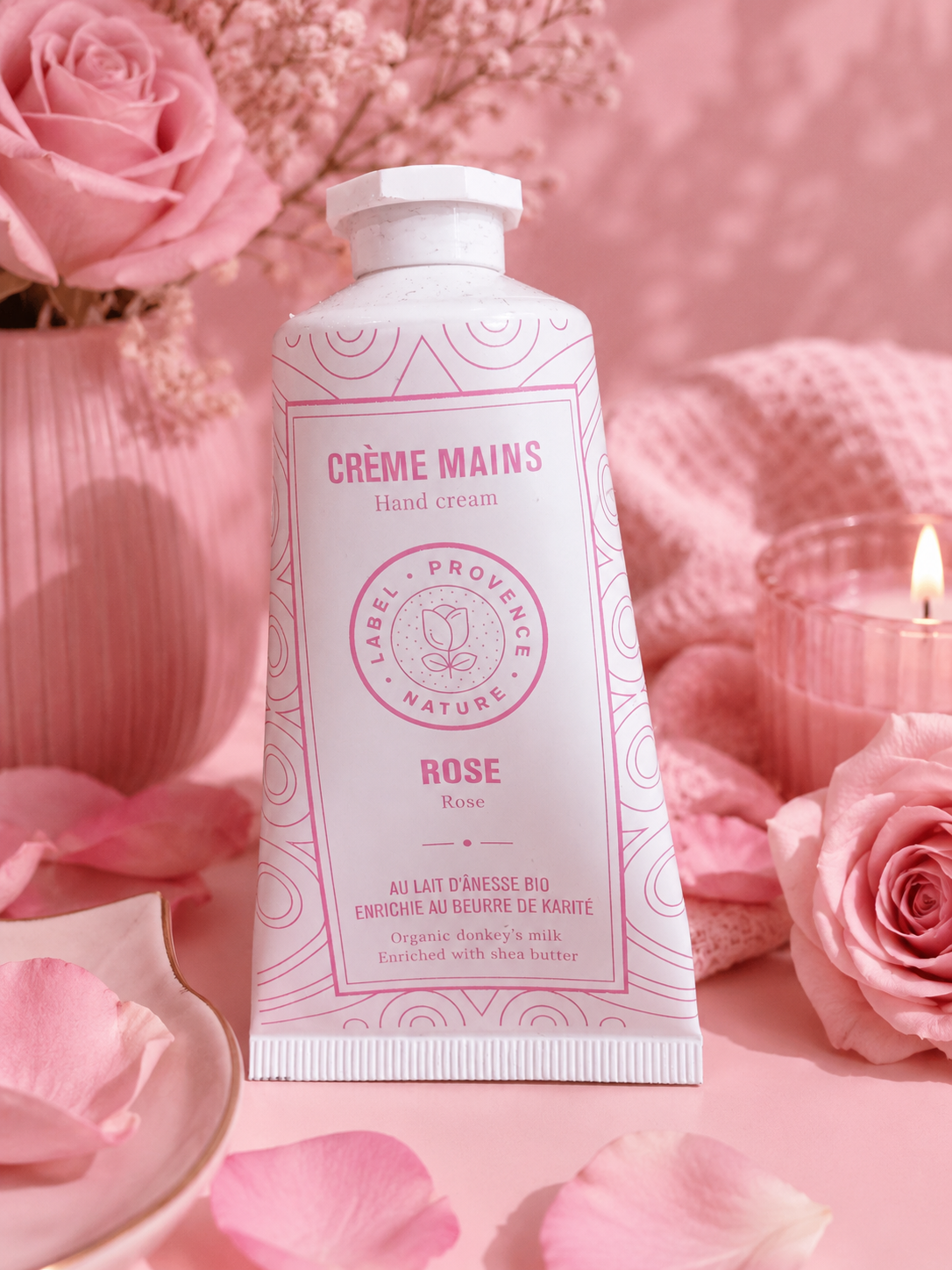 Crème mains au lait d'ânesse Bio et Rose