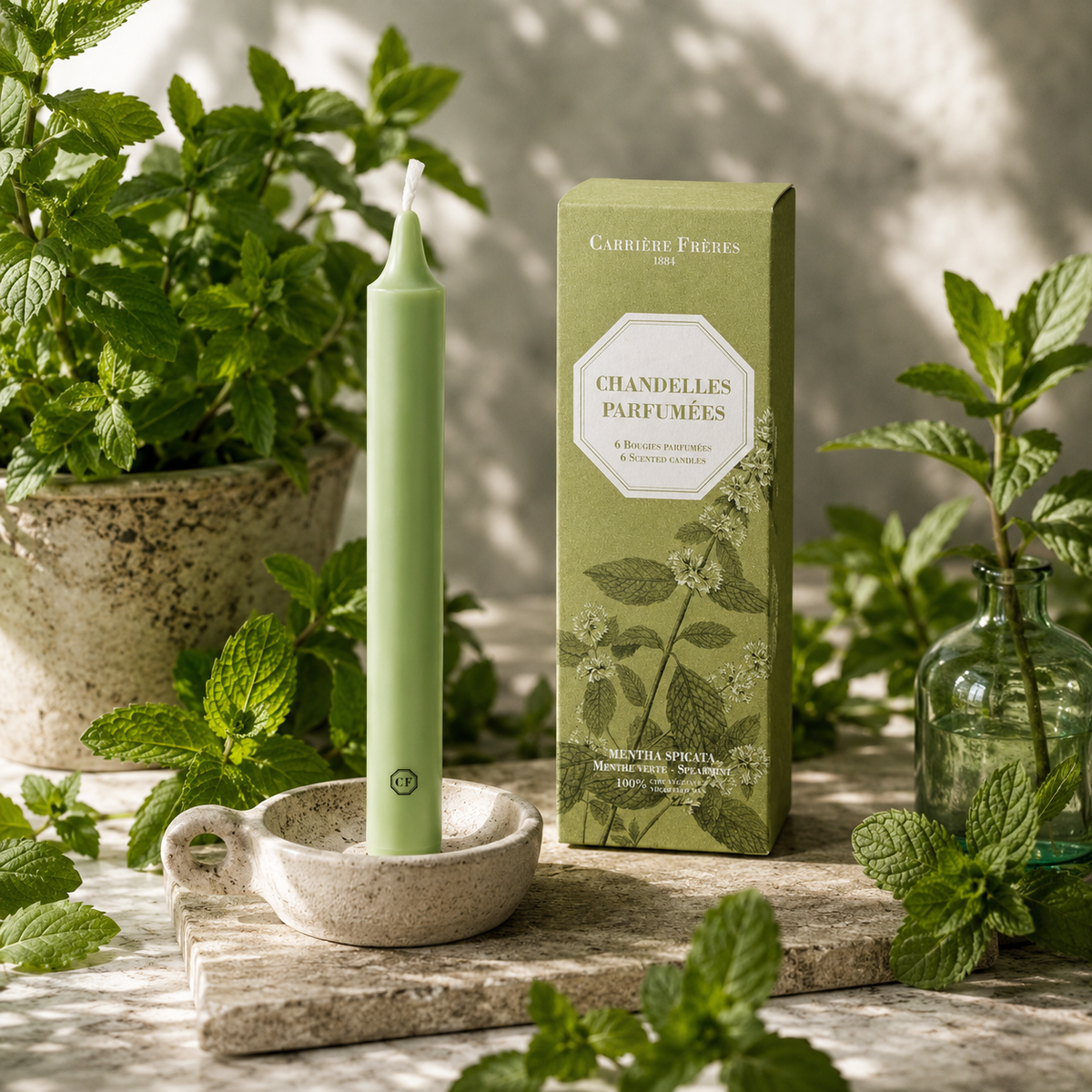Chandelles Parfumées Menthe Verte