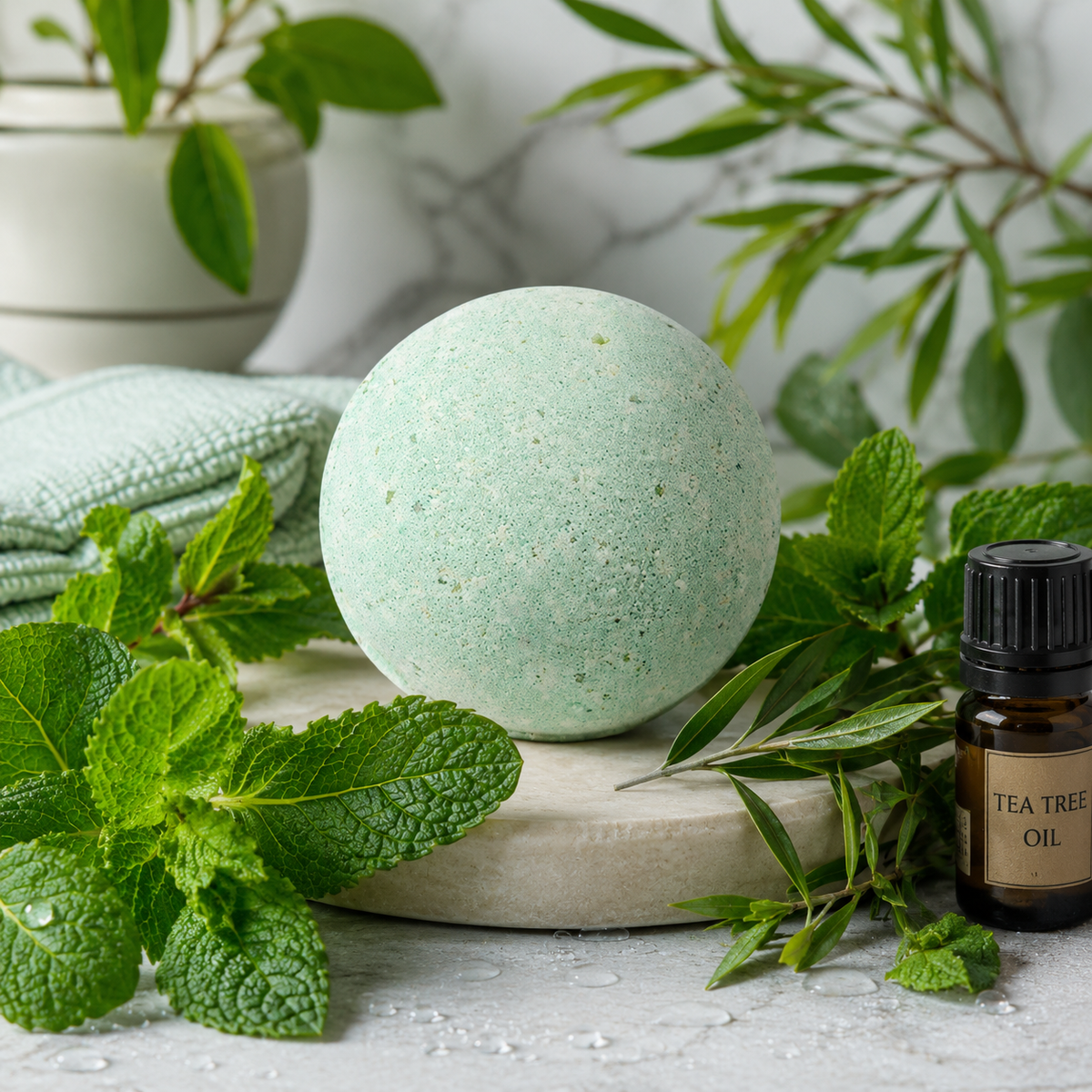 Boule de bain "Menthe et Arbre a Thé"