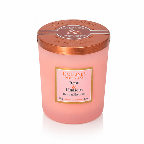 Bougie Parfumée Rose & Hibiscus Coulée à la main