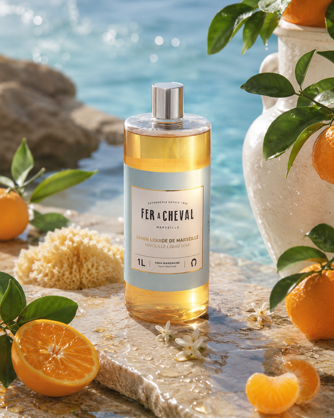 SAVON LIQUIDE DE MARSEILLE AQUA MANDARINE 1L