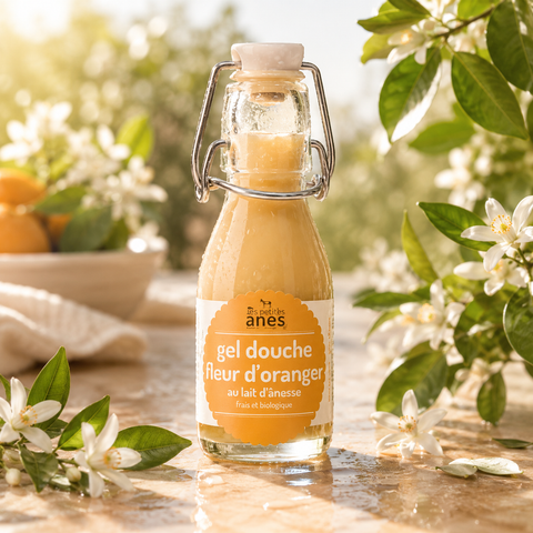 Gel douche limonade au lait d'ânesse frais et biologique fleur d'oranger 100 ml
