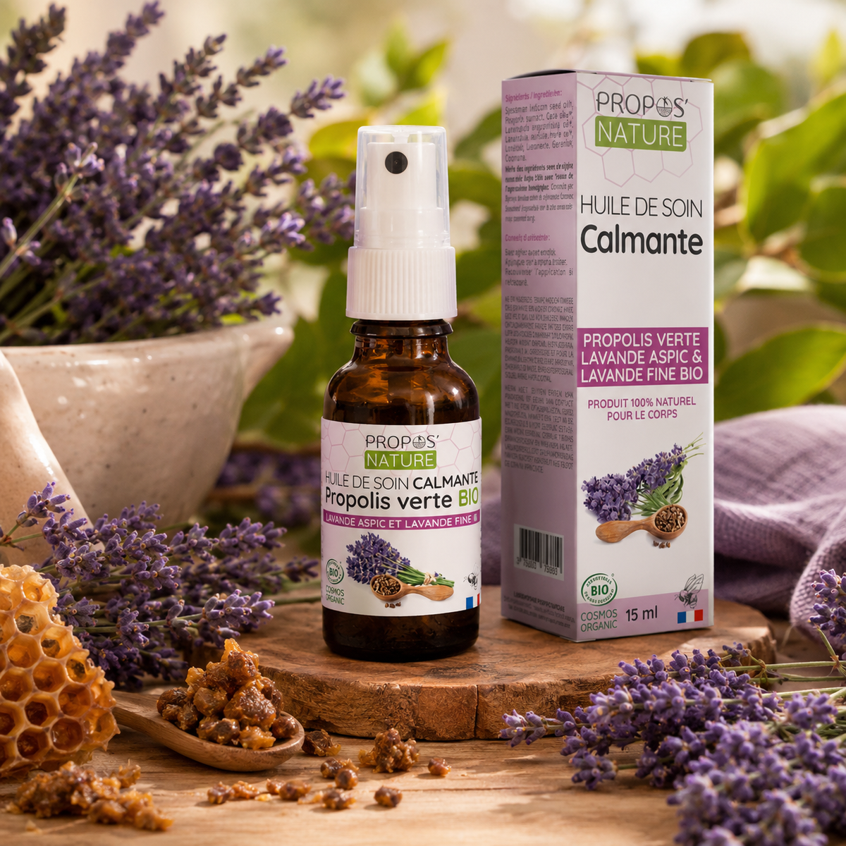 Huile calmante Bio Lavande & Propolis
