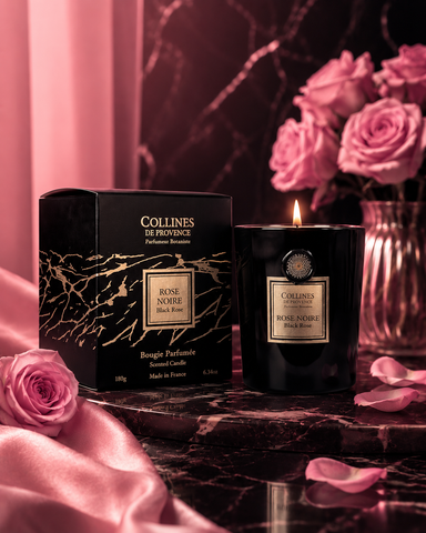 Bougie Parfumée Rose Noire Coulée à la main