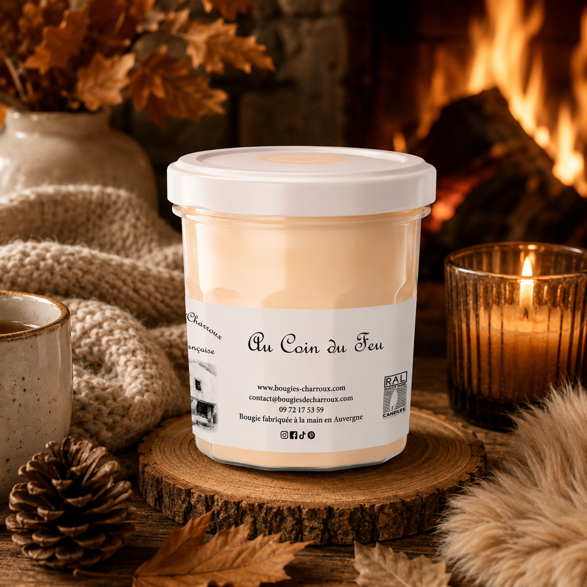 Bougie parfumée au coin du feu