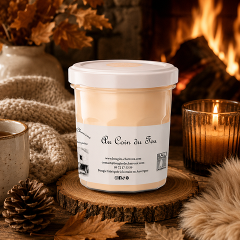 Bougie parfumée au coin du feu