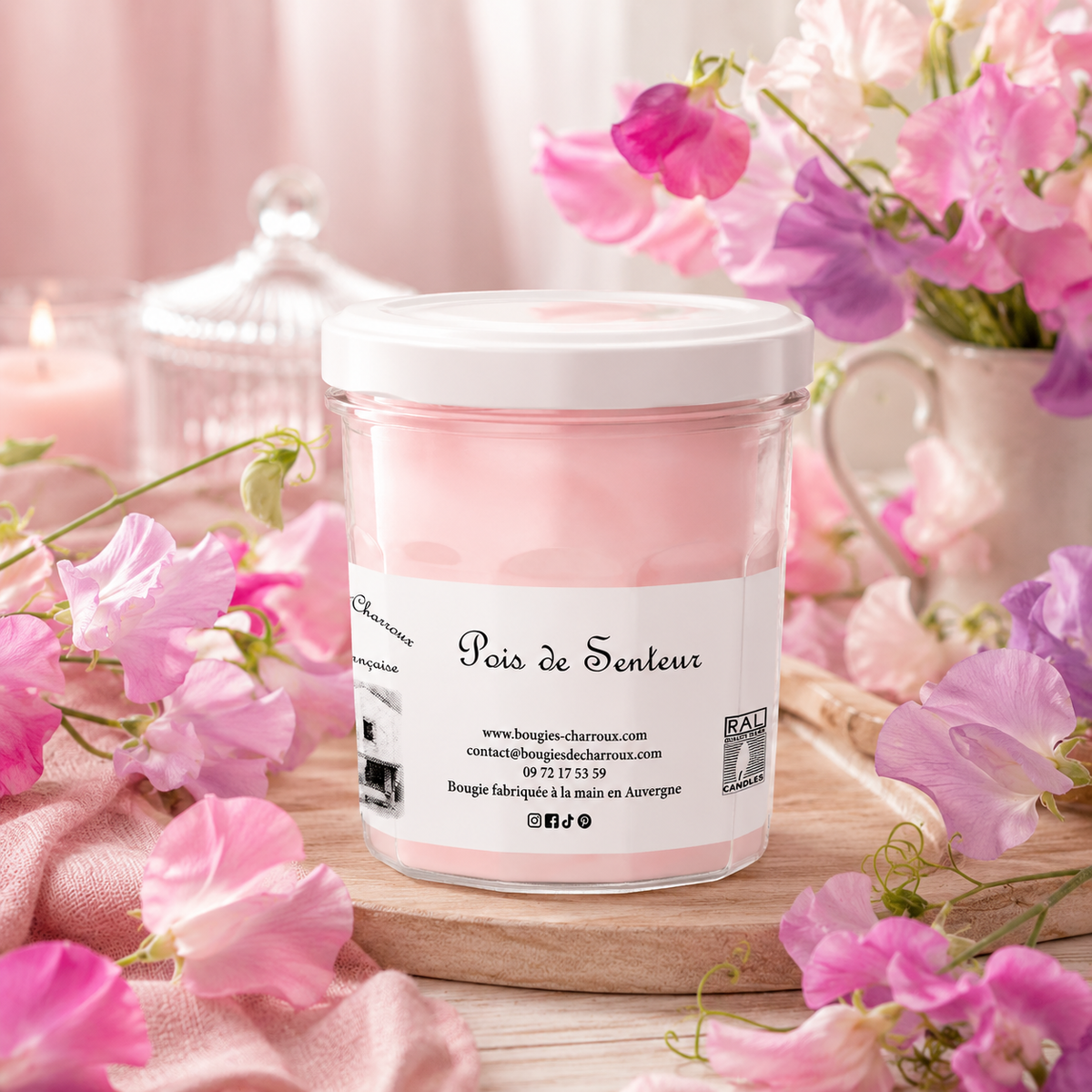 Bougie parfumée pois de senteur