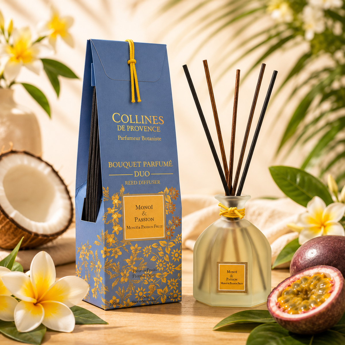 Diffuseur d’Ambiance à bâtonnets "Monoï &Passion"