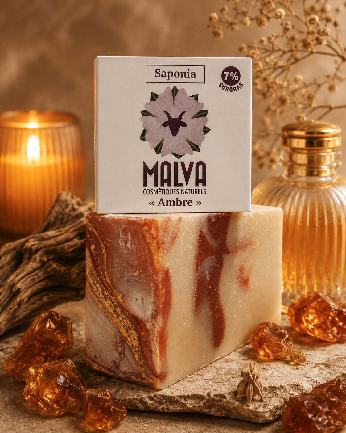 SAVON AU LAIT DE CHEVRE AMBRE (L'UNITÉ) 100GR