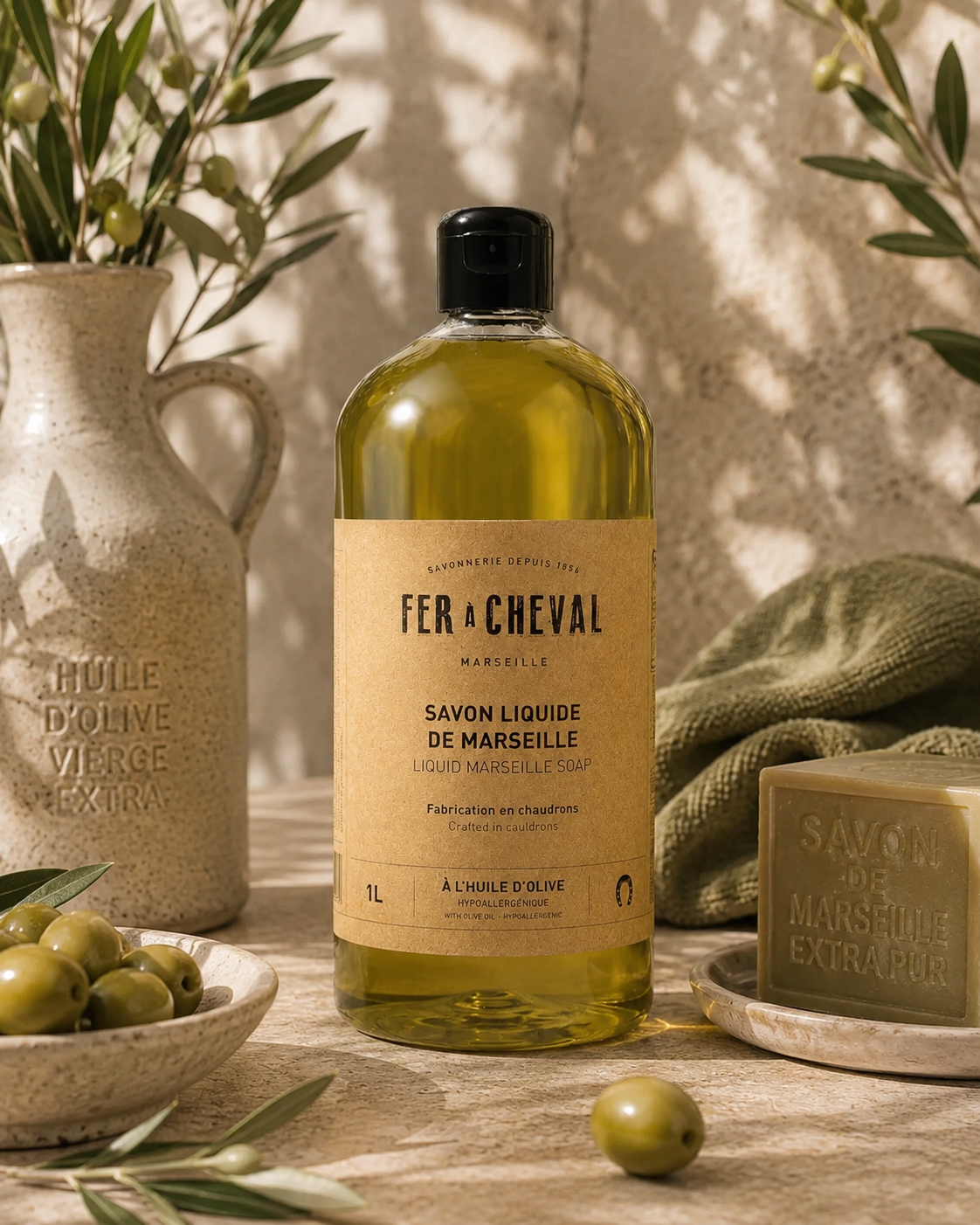 SAVON LIQUIDE DE MARSEILLE À L'HUILE D'OLIVE 1L