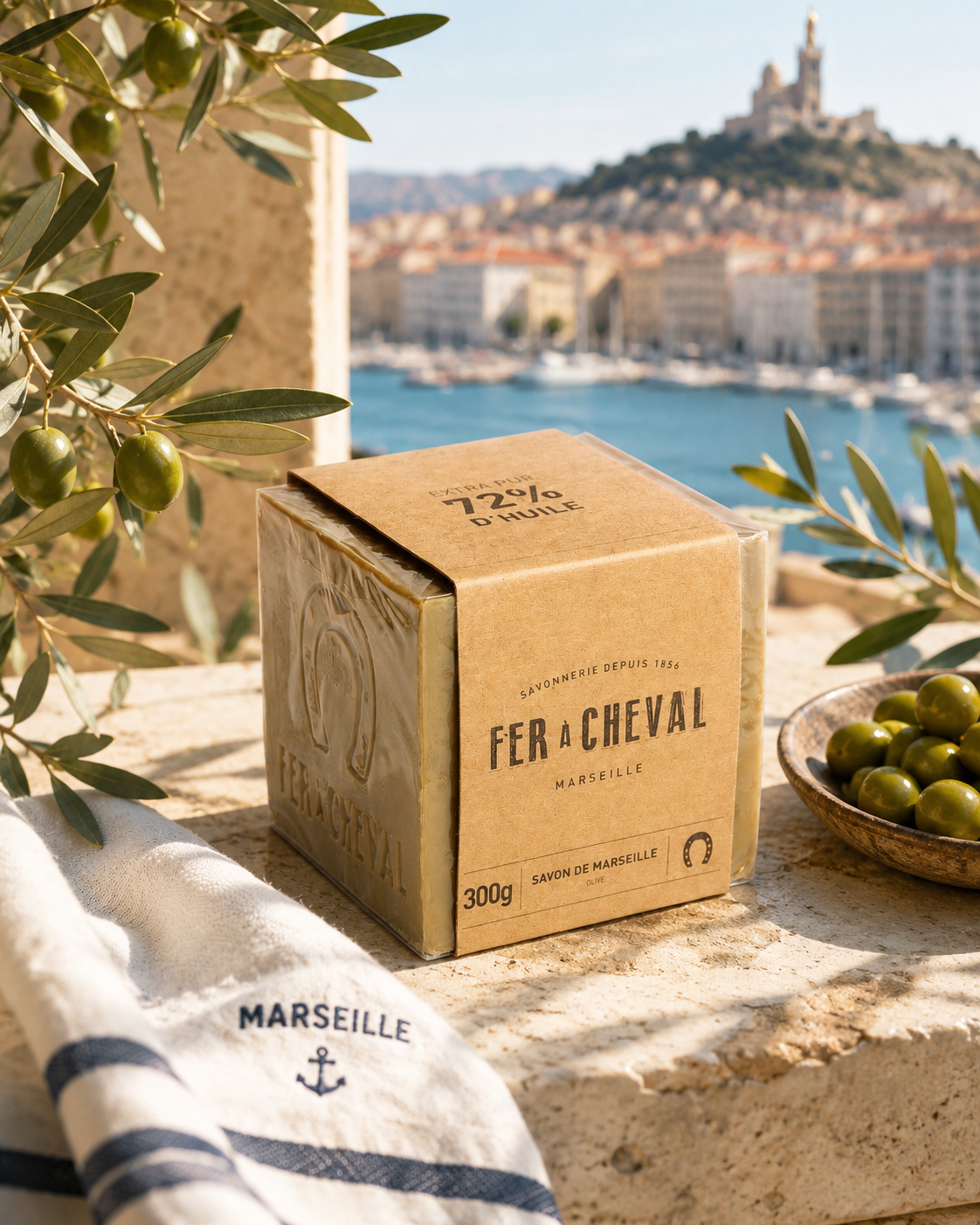 SAVON DE MARSEILLE CUBE OLIVE 300G