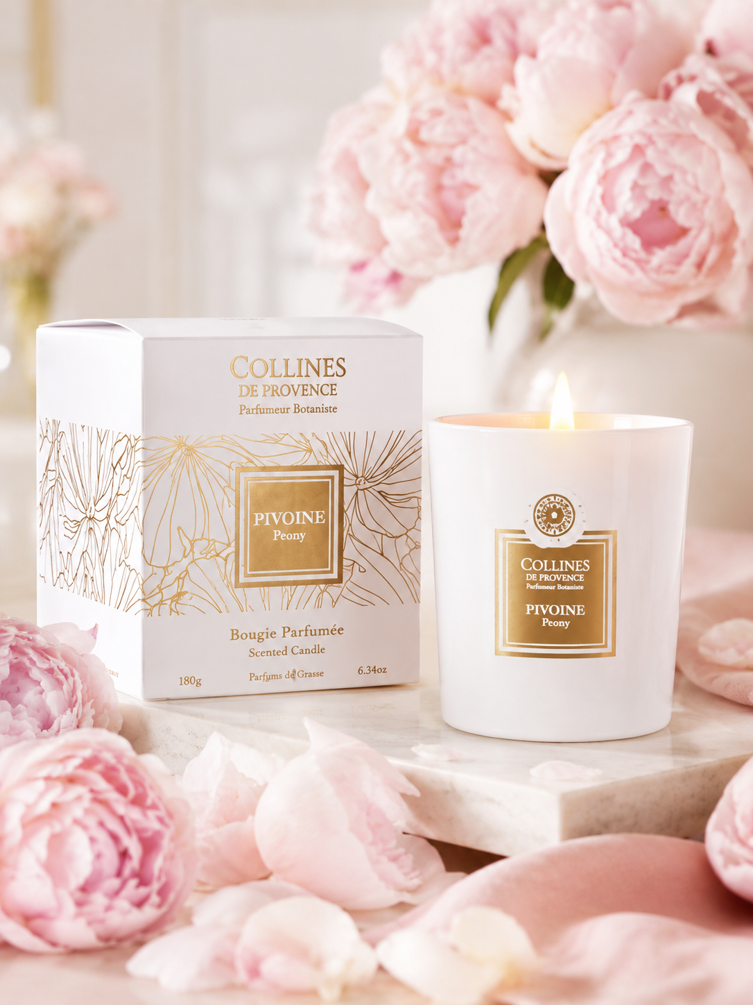 Bougie Parfumée Pivoine Coulée à la main