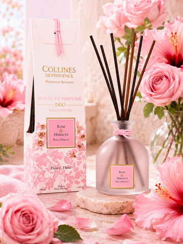 Diffuseur d’Ambiance à bâtonnets   "Rose&Hibiscus"