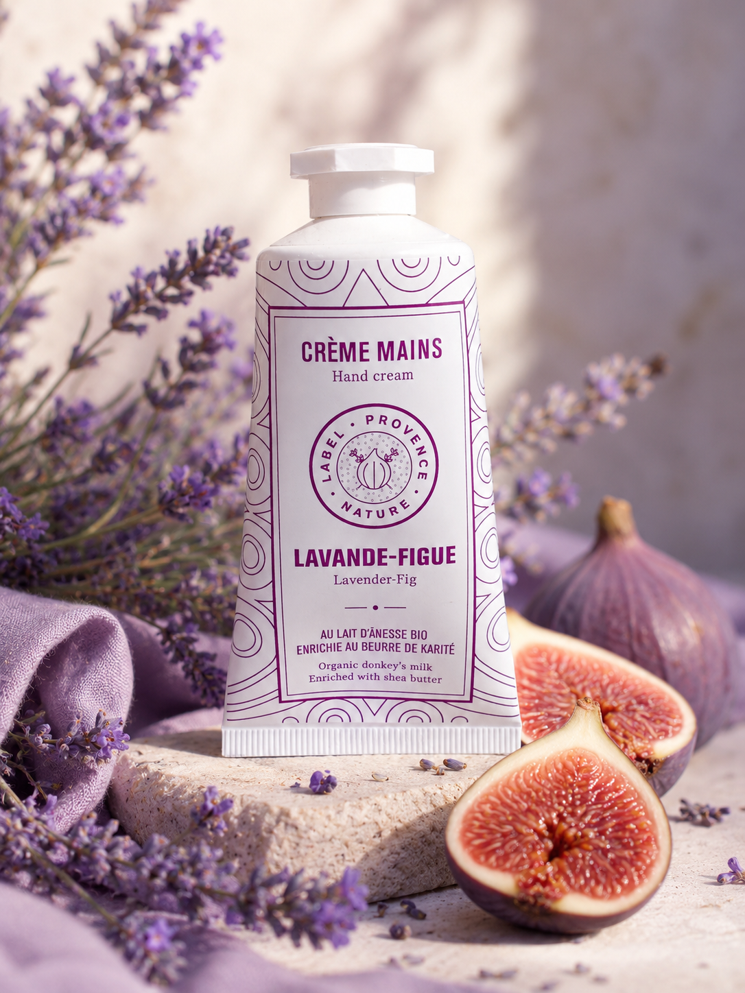 Crème mains au lait d'ânesse Bio et Lavande-figue