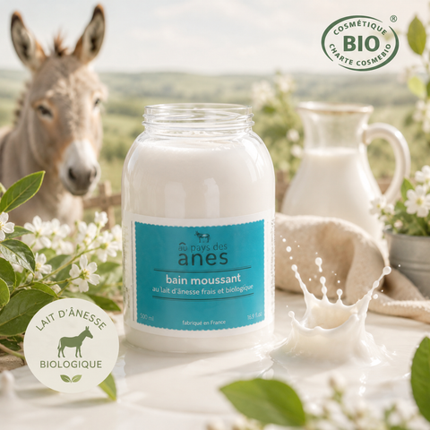 Bain moussant au lait d'ânesse frais et biologique 500 ml