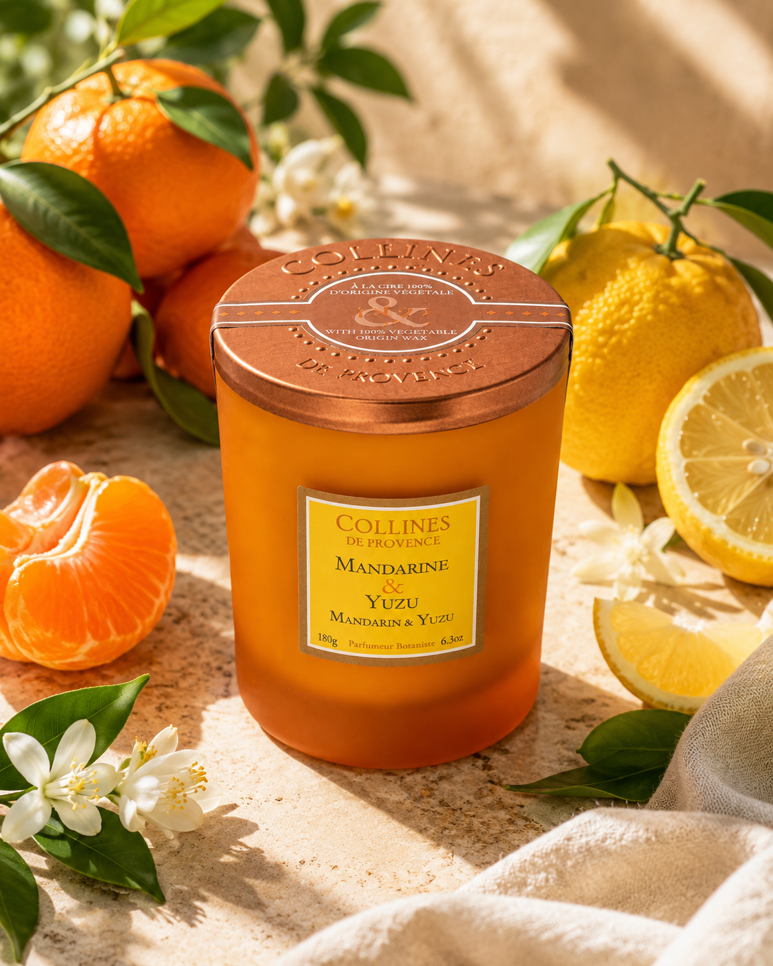 Bougie Parfumée Mandarine & Yuzu Coulée à la main