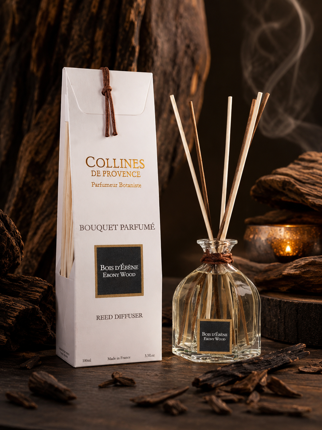 Diffusseur d'ambiance à bâtonnets BOIS D'ÉBÈNE