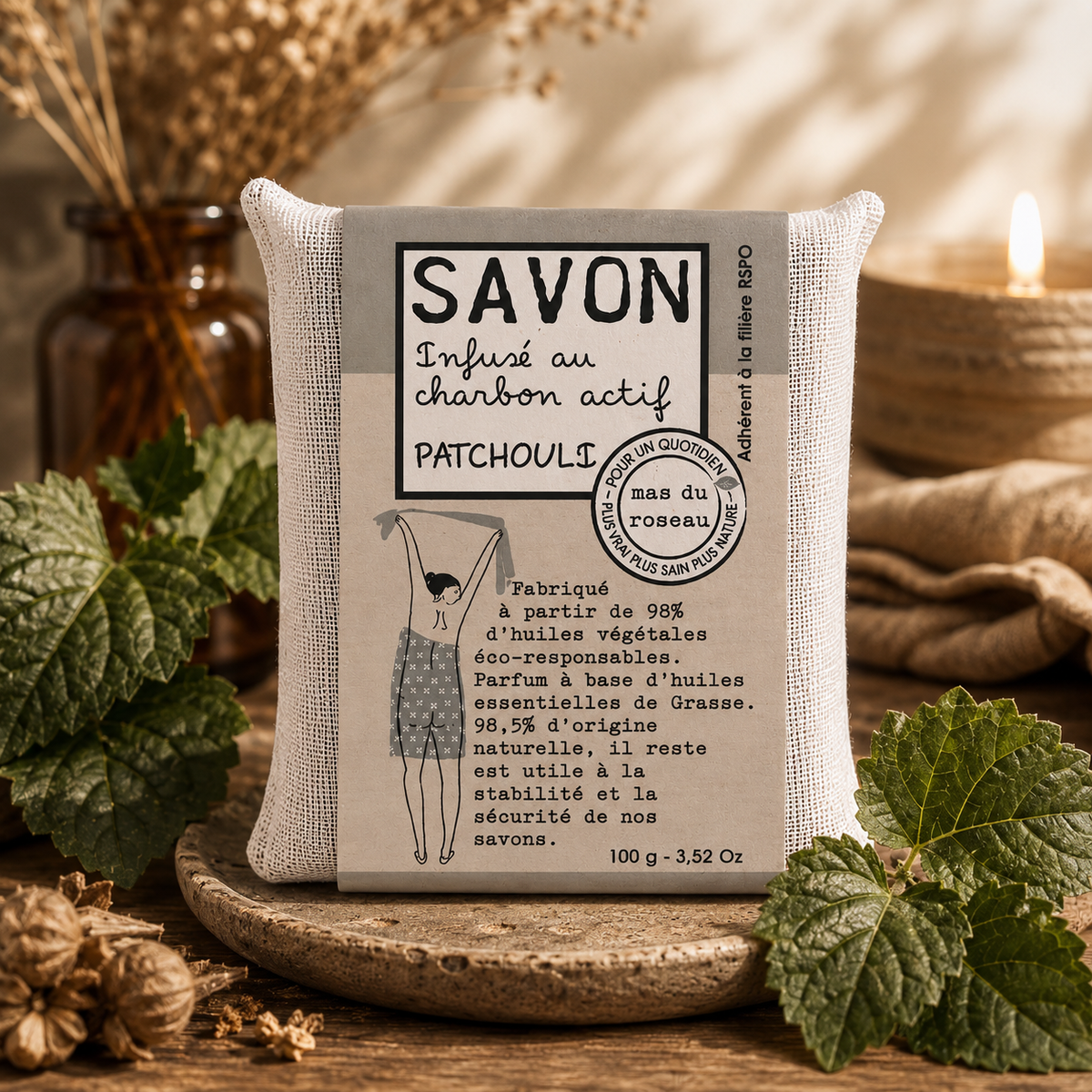 SAVONNETTE PARFUMEE COLOREE PATCHOULI