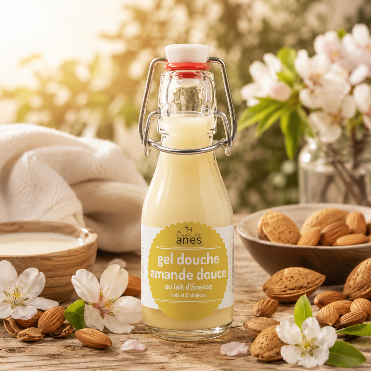 Gel douche limonade au lait d'ânesse frais et biologique amande douce 100 ml