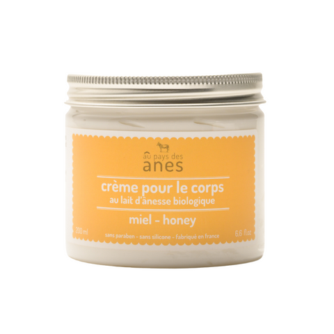 Crème corps au lait d’ânesse biologique miel 200 ml