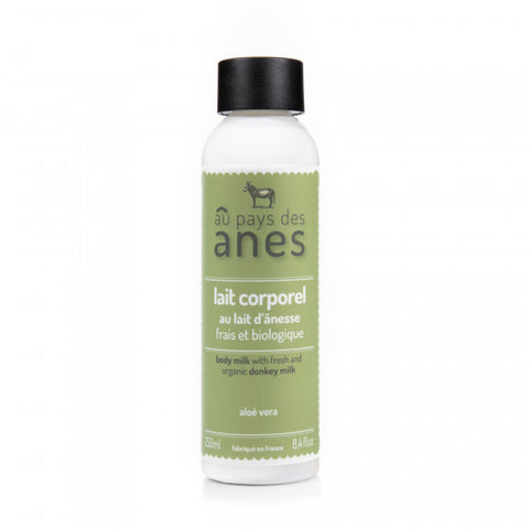 Lait corporel au lait d’ânesse frais et biologique aloe vera 250 ml