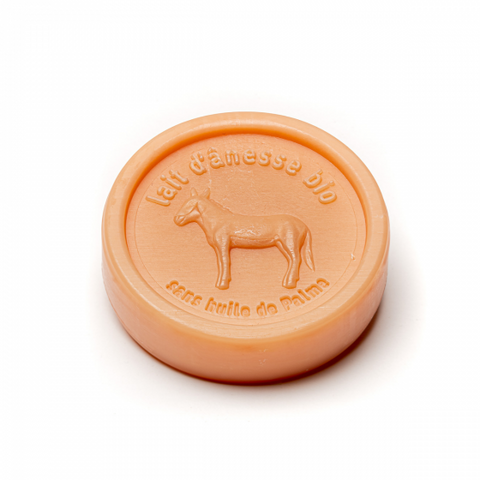Savon rond sans huile de palme au lait d'ânesse biologique melon 100g